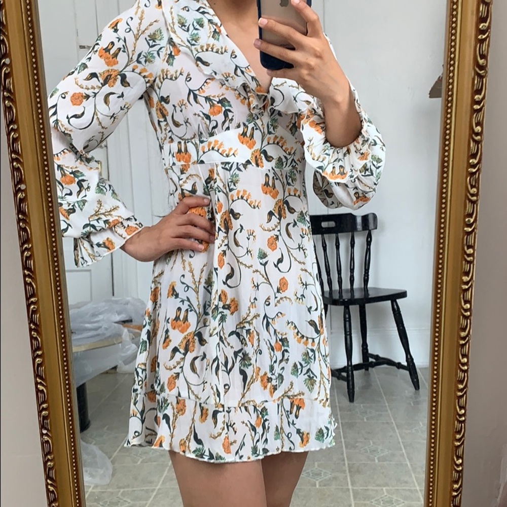 NWOT Free People White Floral Dress Sz Small